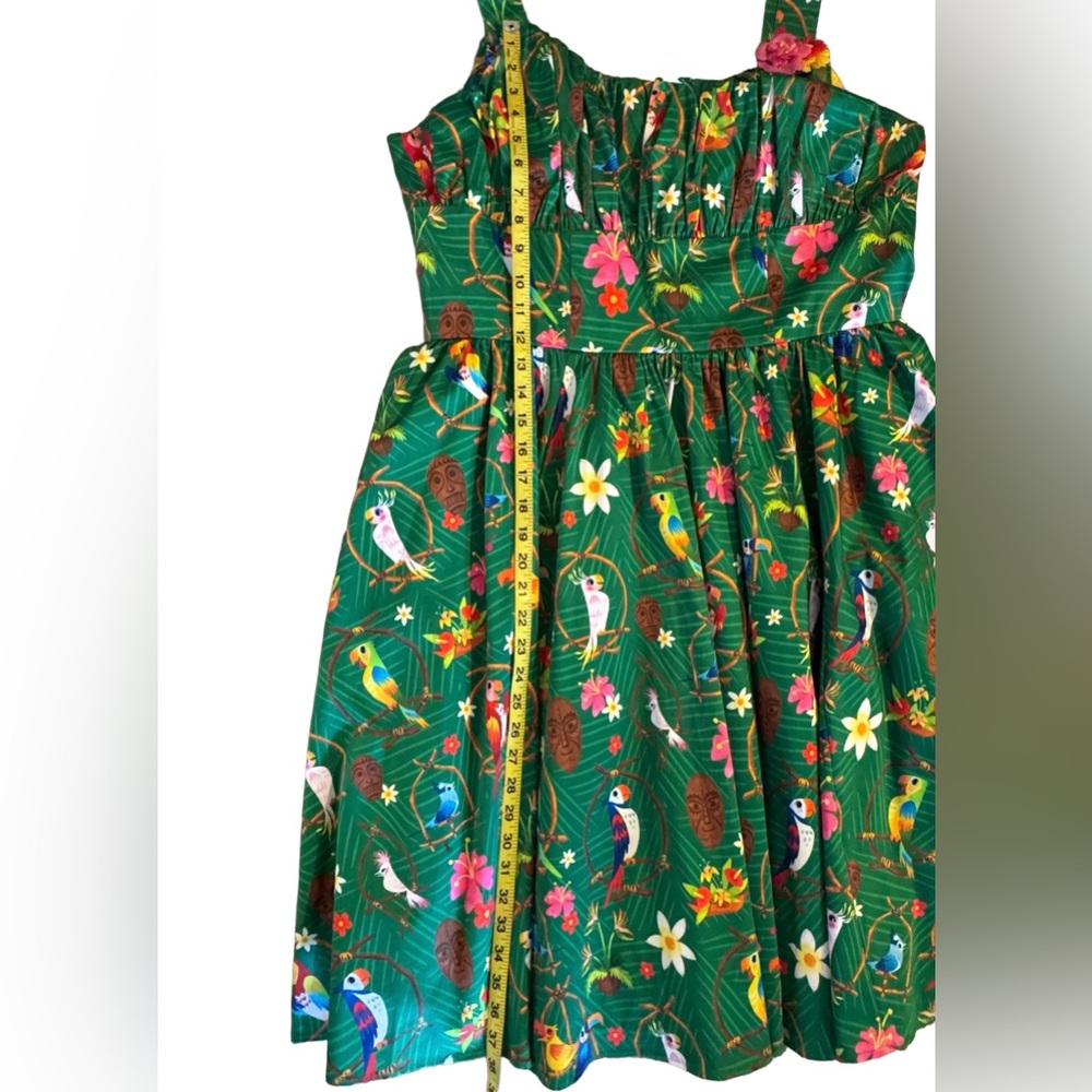 Disney Green Tropical Parrot Midi Dress - Picture 8 of 10